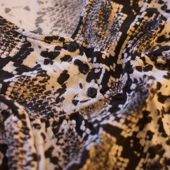 Zara Snake Skin Pattern Babydoll Mini Dress - Picture 3 of 4